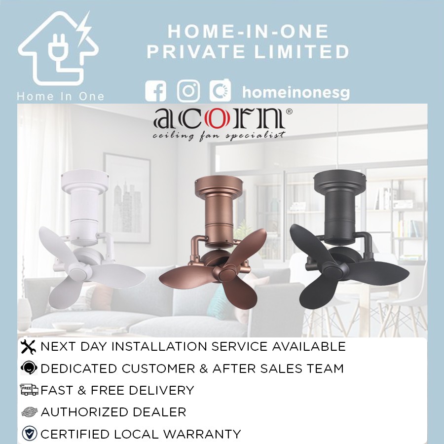 [OPTIONAL INSTALLATION AVAILABLE] ACORN DC MOTOR CORNER FAN + REMOTE
