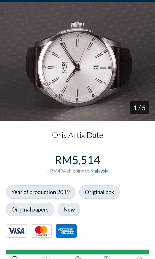 oris artix date 39mm