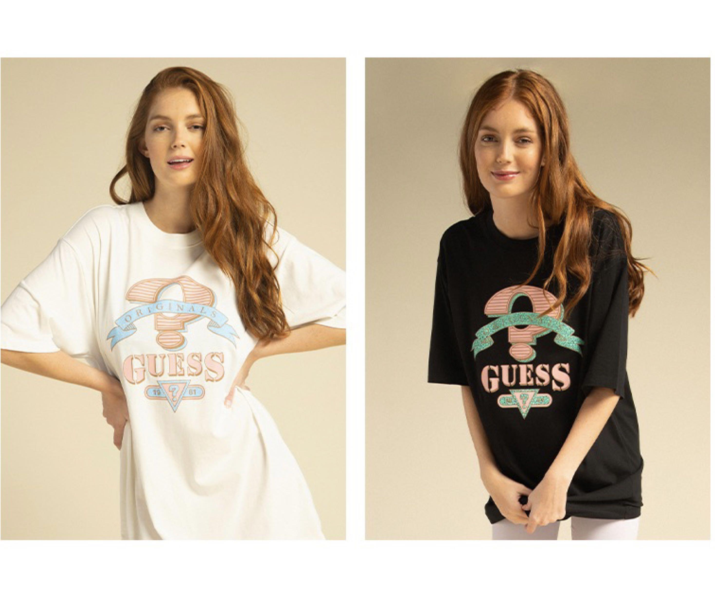 Guess oversized tee womens sales