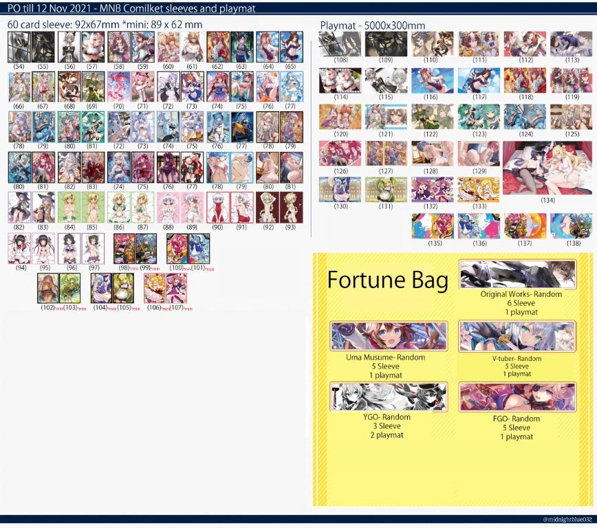 [PO till 12 Nov 2021] MNB Card Sleeves and Playmat Comiket Hololive ...