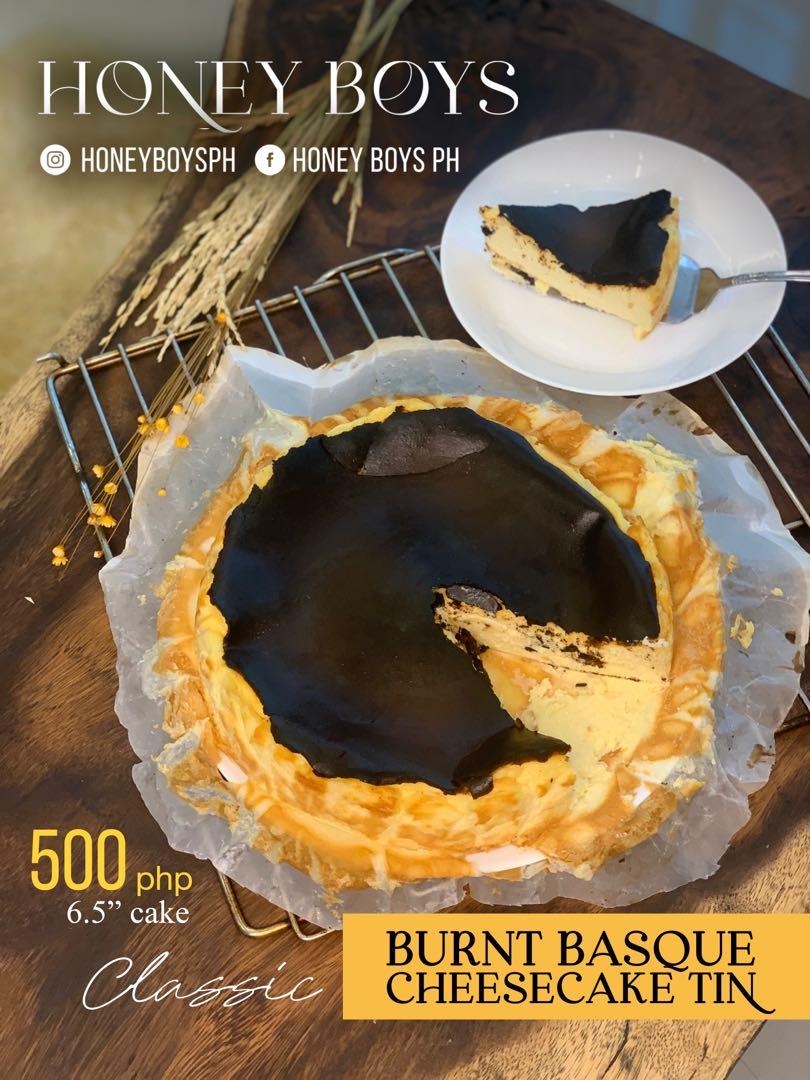 Premium Burnt Basque Cheesecake 6.5 inches (Category: Chilled & Frozen Food) located in Cainta. Submitted by oddvise.com (Listing ID 1123715194, Image 2). Description: Our Burnt Basque Cheesecake comes from a decade-old recipe originated from the mountainous Basque countryside of San Sebastian, Spain🇪🇸. It is called “burnt” cheesecake due to its iconic rich dark surface and baked in high temperature to produce that caramelized exterior. Let thi