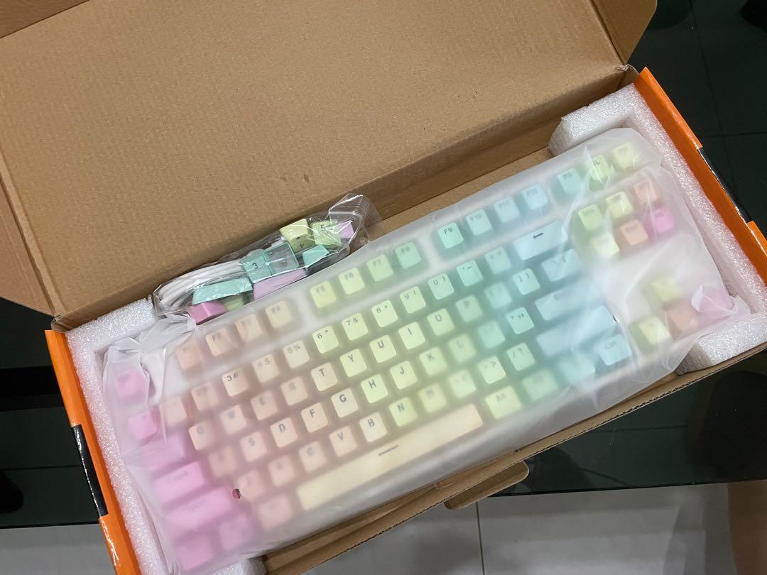 Key Rk 987 RK987 Royal Kludge Tenkeyless Rainbow keycaps red switch 87-key ...
