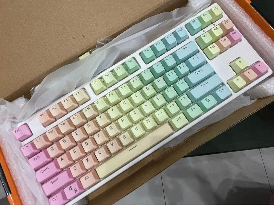 Key Rk 987 RK987 Royal Kludge Tenkeyless Rainbow keycaps red switch 87-key ...