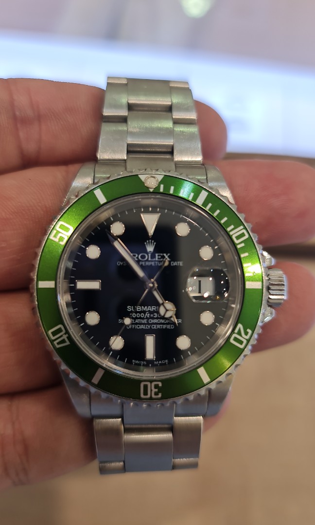 Rolex kermit flat 4 unpolished 16610lv 