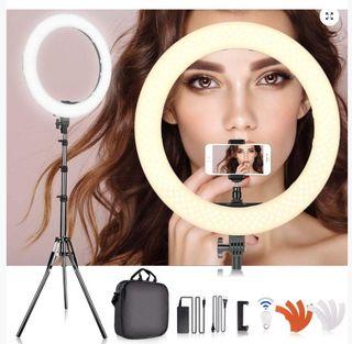 SAMTIAN 18-inch Ring Lights with Stand, Camera Photo Video 18″/ 48cm Outer 55W LED Ring Light Photography Studio Light Stands for Smartphone Youtube Self-Portrait Video Shooting