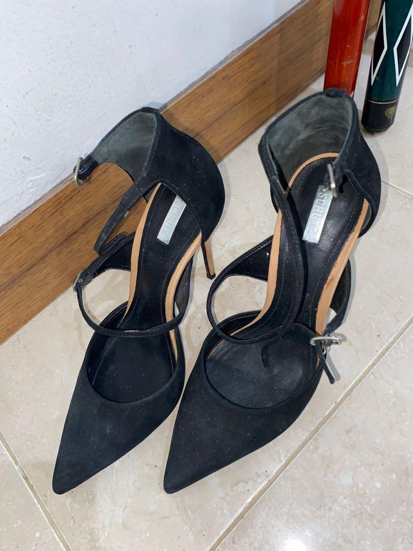 SCHUTZ Black Heels, Fesyen Wanita 