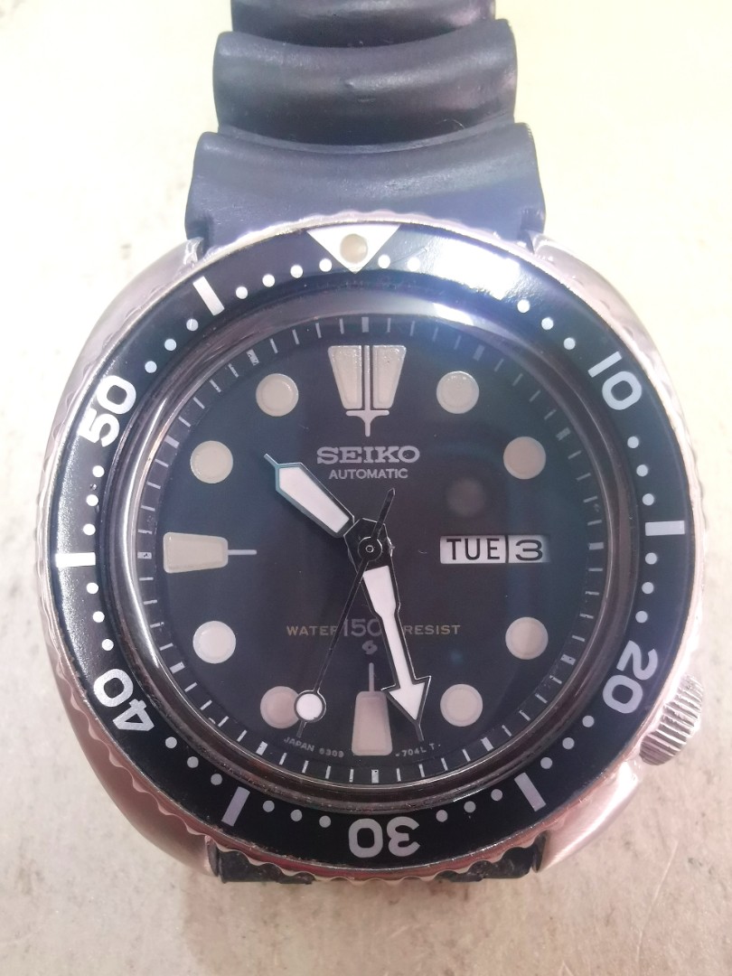 Seiko diver 150m turtle automatic 6309-7040 case size , Luxury,  Watches on Carousell