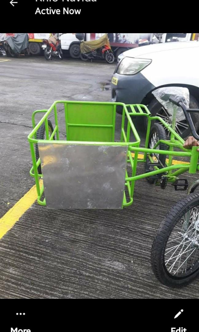 Sidecar with GI bicycle (Category: Voice Recorders) located in Manila. Submitted by fastmountain_dfe013 (Listing ID 1123613464, Image 1). Description: customized sidecar with bike heavy duty all parts brand new with plate sheet front and back in foot brake tire size 2.20x125 wide rims cod transaction.