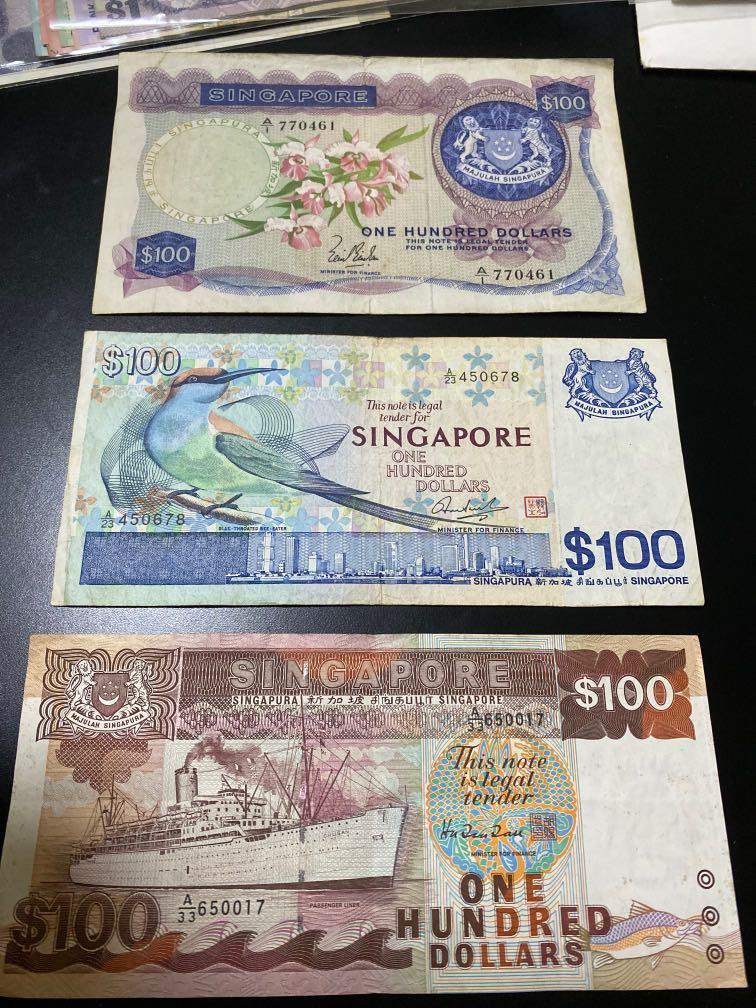 Singapore Old 100 Notes, Hobbies & Toys, Memorabilia & Collectibles ...