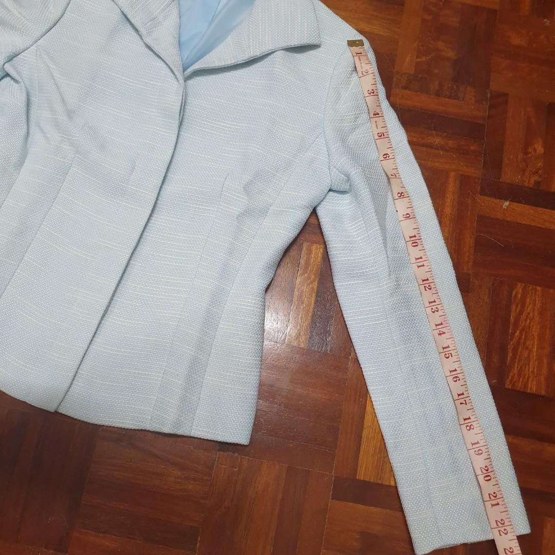 Sky blue blazer, Women's Fashion, Coats, Jackets and Outerwear on Carousell