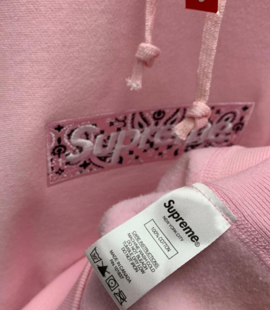 Supreme bandana pink on pink bogo hoodie Men s Fashion Tops