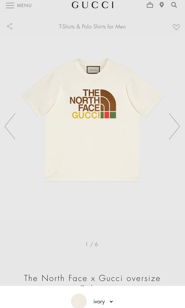 The North Face x Gucci oversize T-shirt  Tshirt design men, T-shirt polos,  Oversized tshirt