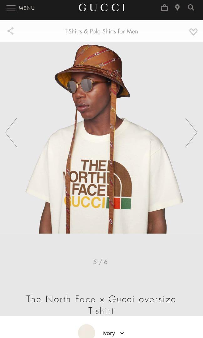 The North Face x Gucci oversize T-shirt  Tshirt design men, T-shirt polos,  Oversized tshirt