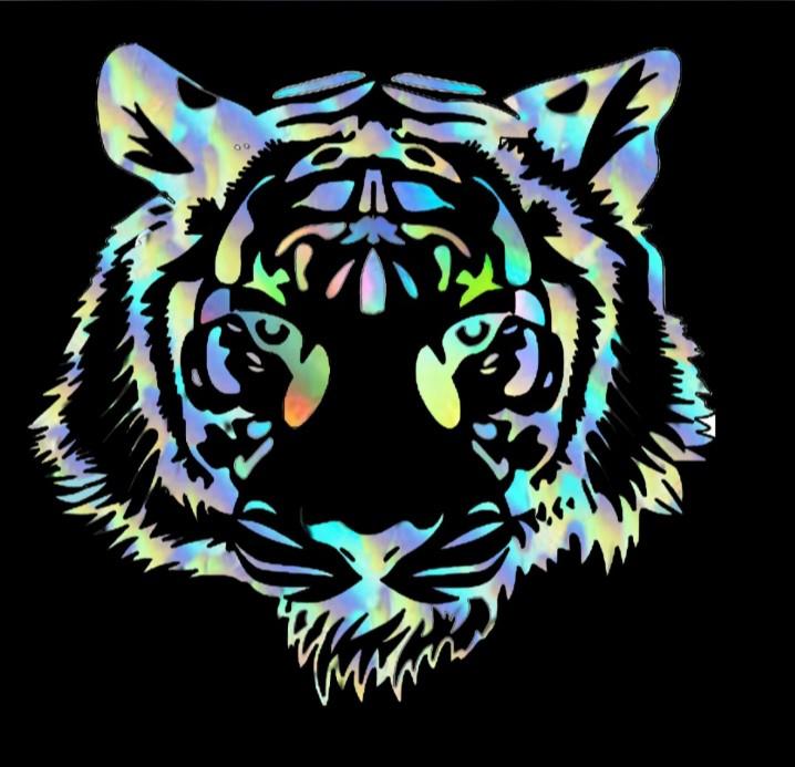 Tiger holographic die cut / decal sticker, Car Accessories, Accessories ...