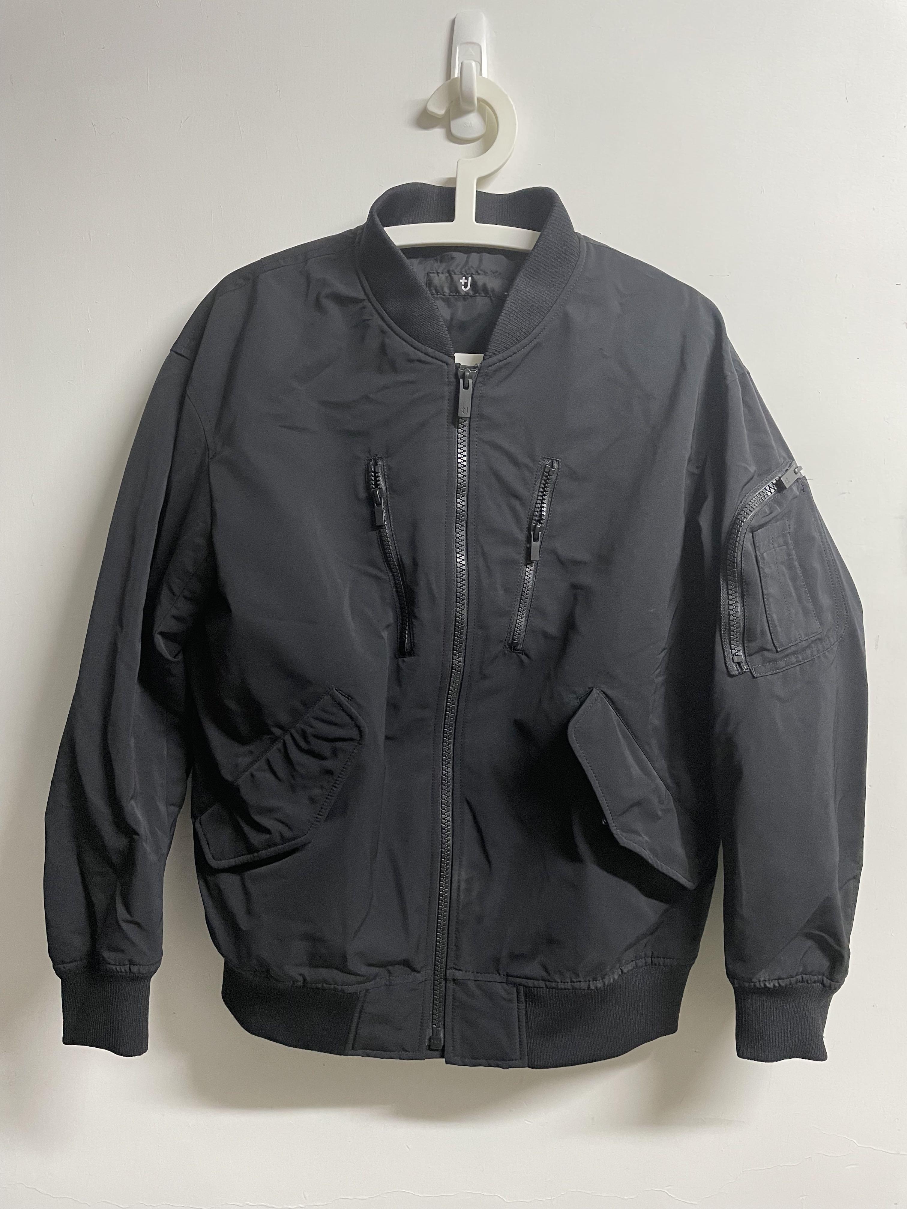 Uniqlo +J MA-1 Black Jacket, 男裝, 外套及戶外衣服- Carousell