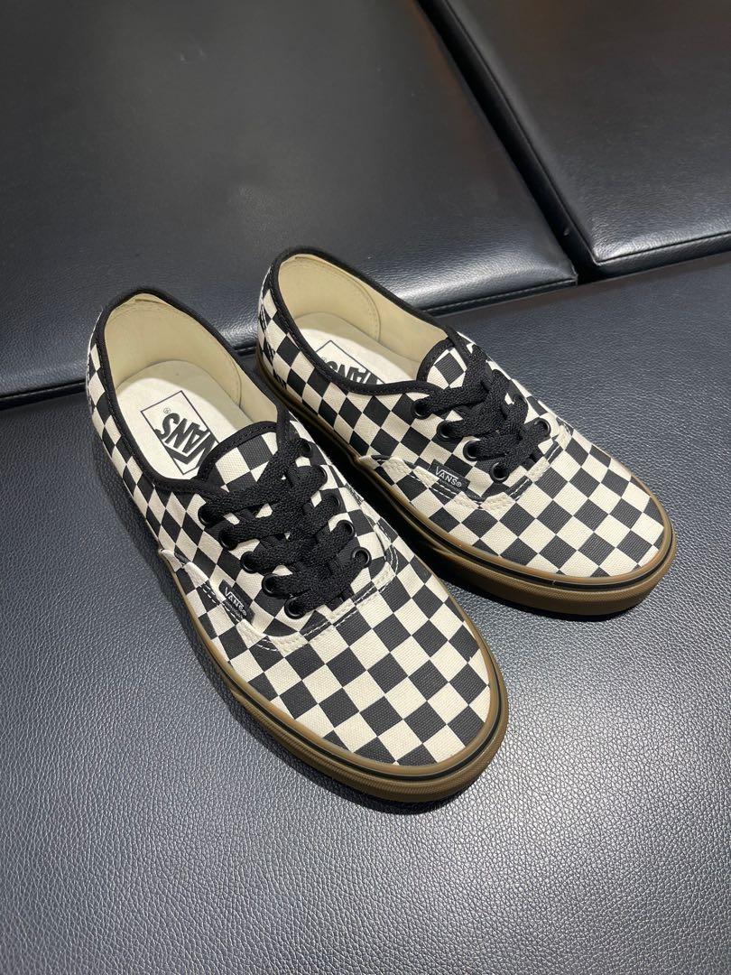 Vans slip on checkerboard gum sole sales