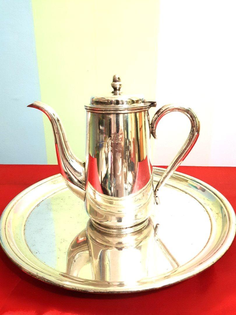 Vintage coffee chocolate pot pitcher (Category: Coffee & Tea Tableware) located in Imus. Submitted by mostlyvintage (Listing ID 1123699688, Image 2). Description: 🎀 vintage silver-nickle coffee/choco pot/pitcher 🎀 🎀 visible signs of normal usage (scratches) and old age (oxidation) that add charm and character to the items 🎀 🎀 can regain its sheen and luster when polished & buffed properly 🎀 as i can't find the time to polish them, i'm selli
