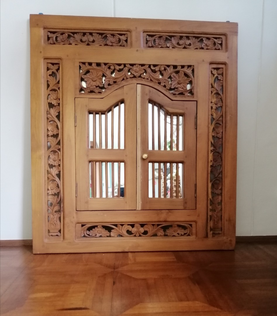 Vintage Wood Door mirror, Furniture & Home Living, Home Decor, Mirrors