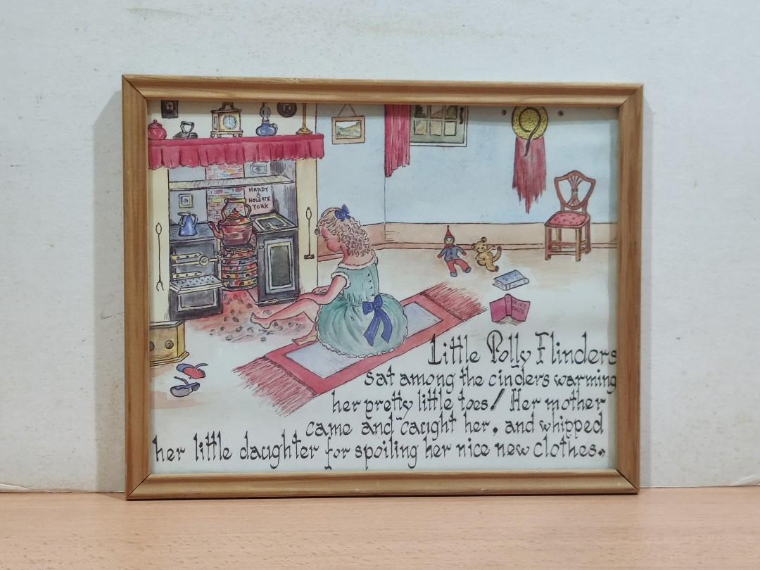 Wooden Picture Frame Nursery Rhymes Little Polly Flinders, Furniture