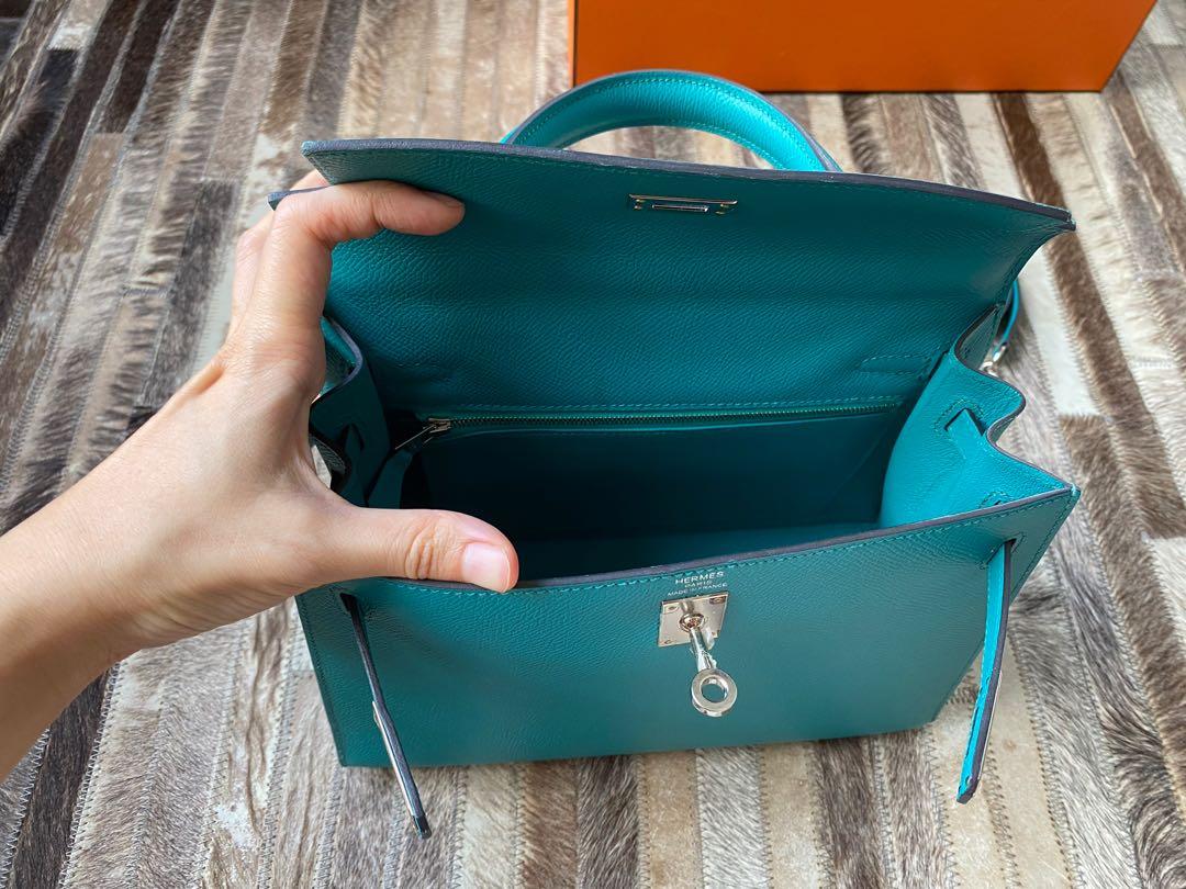 Hermes Bleu Blue Paon GHW Epsom Sellier Kelly 25 Handbag- Payment 1 of 2