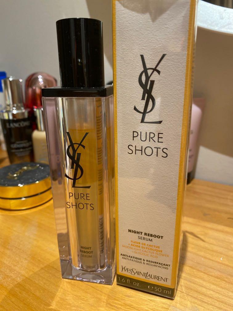 Ysl pure shots night reboot serum 50ml (free ysl mini lipstick shades