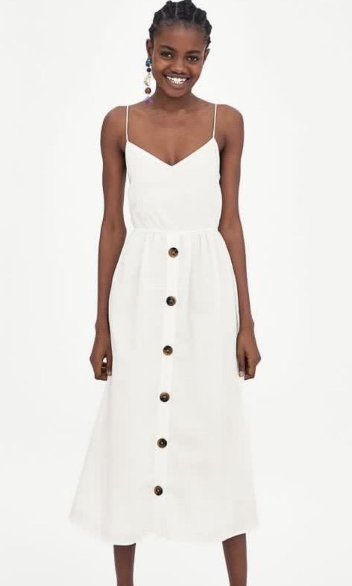 White linen dress zara deals