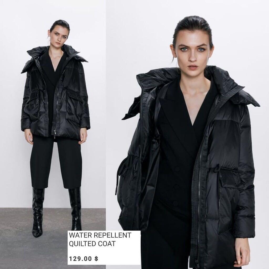 Zara Water Resistant Quilted Coat Zara Water Resistant Quilted