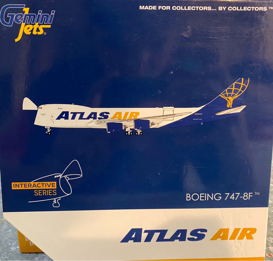 1:400 GJ ATLAS AIR B747-8F N854GT 飛機模型開鼻貨機, 興趣及遊戲