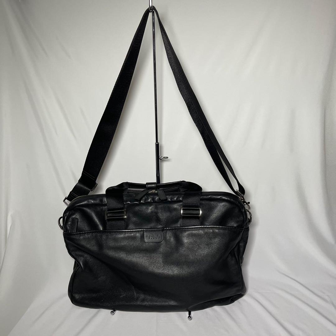 90% new agnes b voyage 2way leather shoulder bag black 黑色真皮兩