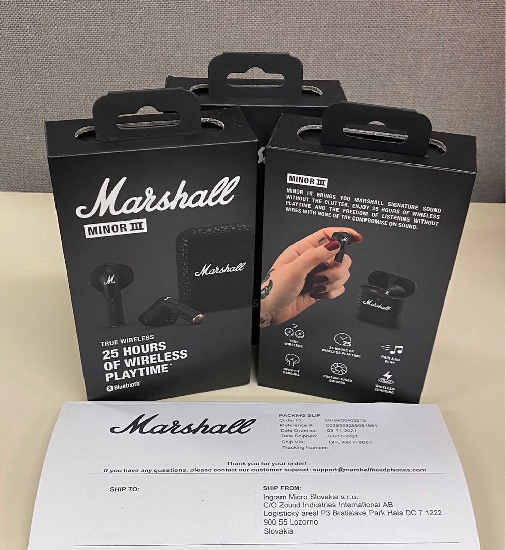 放全新Minor III 現貨官方正貨Marshall minor iii minor Bluetooth Earphones 藍芽耳機,  音響器材, 耳機- Carousell