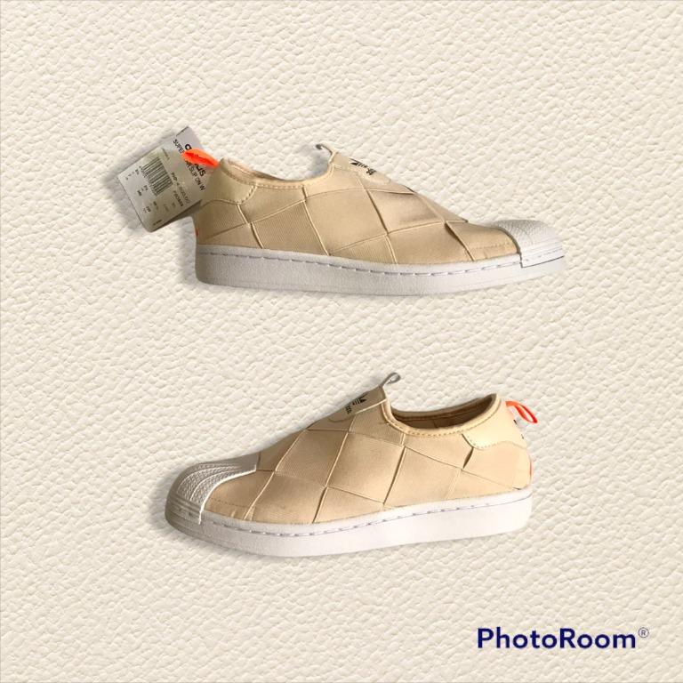 Superstar Slip on Tan Cream Beige sandals shoes nude sand sneakers BRAND NEW WITH BOX AND Women's Fashion, Footwear, Sneakers on