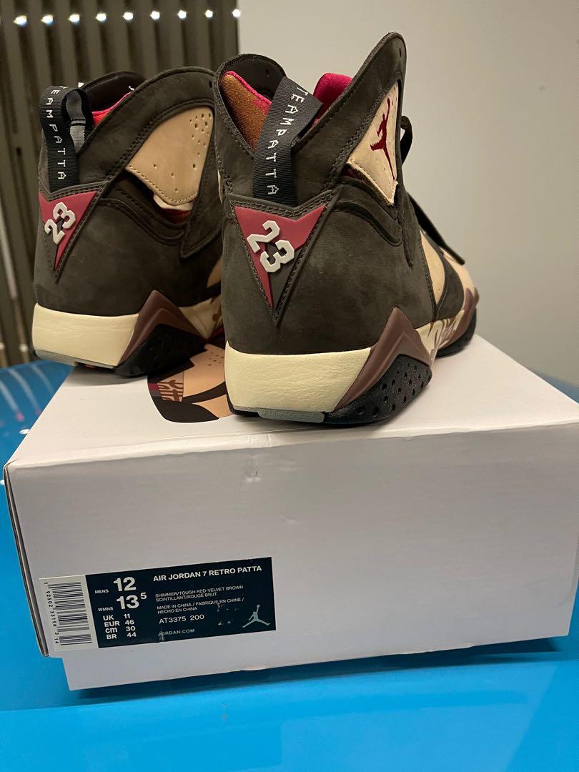 Patta × 'air jordan store 7 retro red/velvet brown