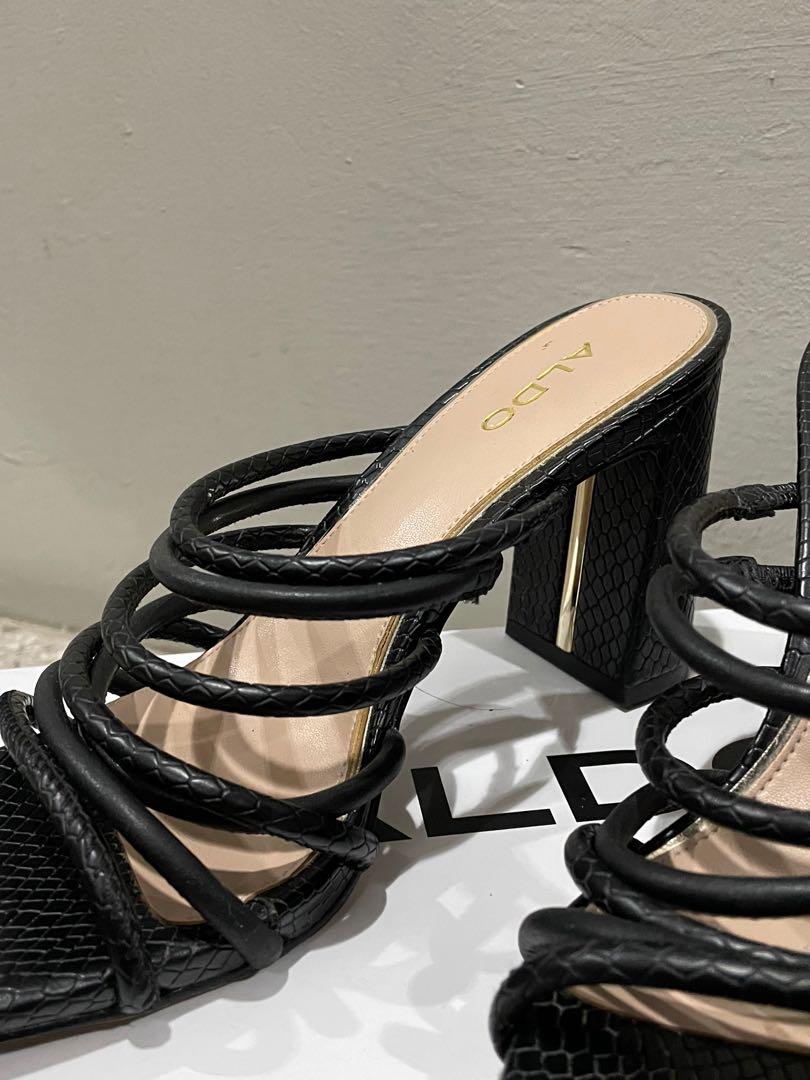 ALDO Trelidda Black Strappy Sandals Women s Fashion Footwear
