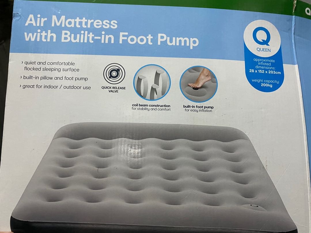 Anko Air Matress with Builtin Foot Pump, Furniture & Home Living