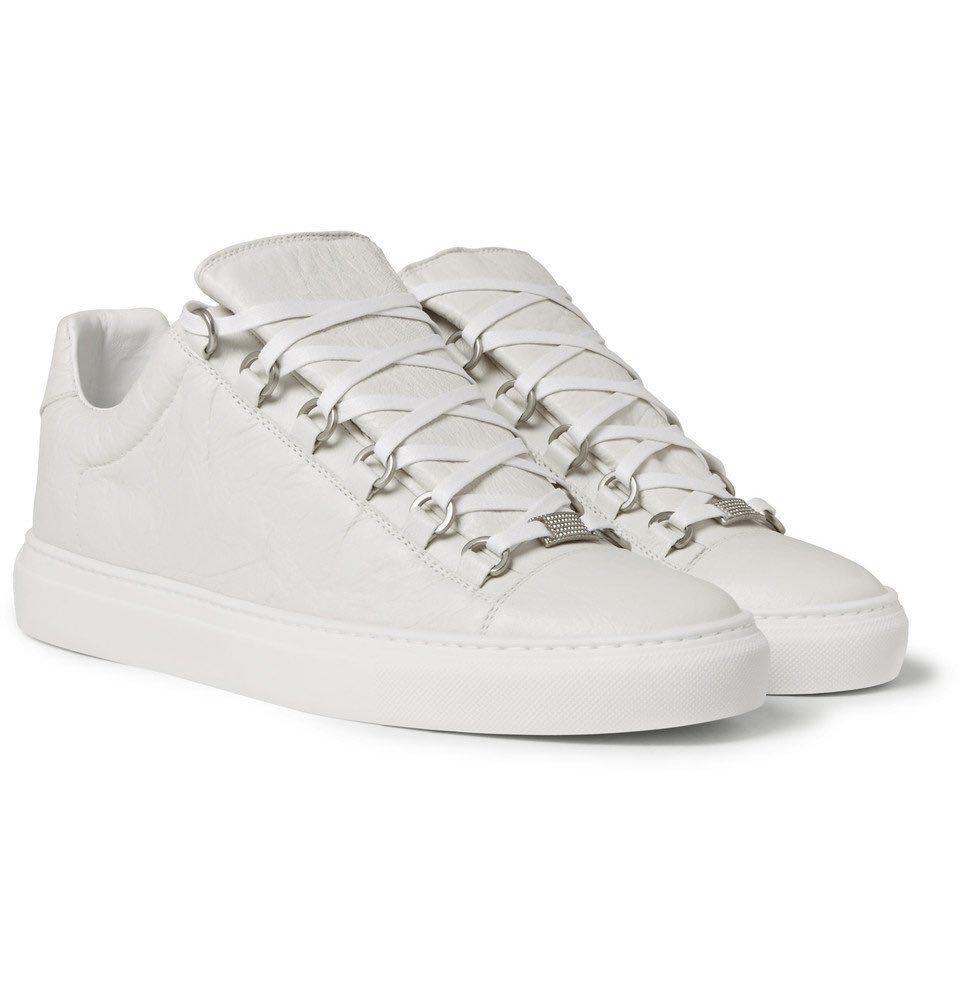 Balenciaga Arena Low Top Leather Sneakers Extra White 38, Sneakers & Footwear on Carousell
