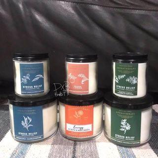 Bath and body works single wick 3wick scented candle aromatherapy stress relief energy love relax