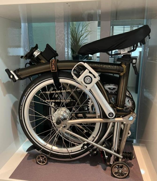 Brompton Black Lacquer Titanium M6LX New Upgrades H H black titanium seatpost and brooks leather saddle