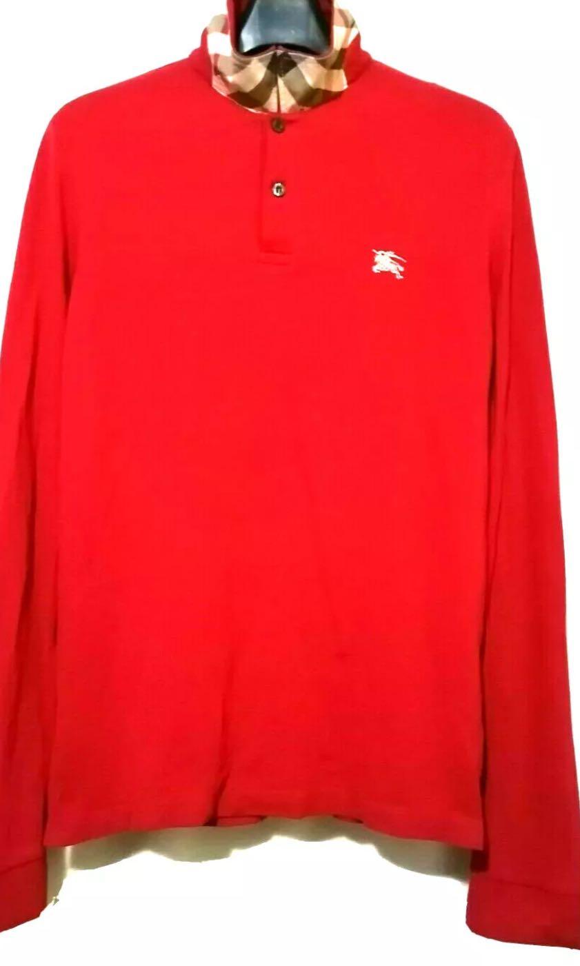 Burberry red long sleeve top