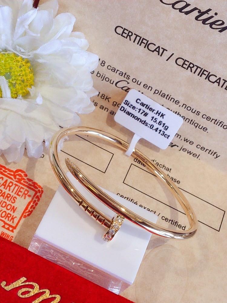 CARTIER NAIL BANGLE WITH DIAMONDS HKSETTING Women s Fashion Jewelry Organizers Bracelets on Carousell