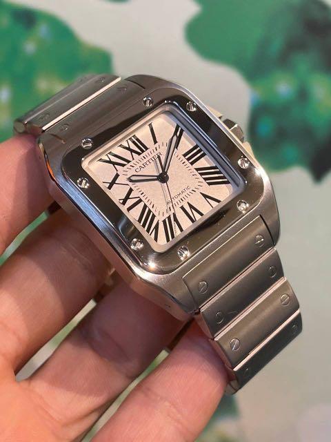 Cartier Santos 100 Stainless Steel Bracelet Luxury Watches on Carousell