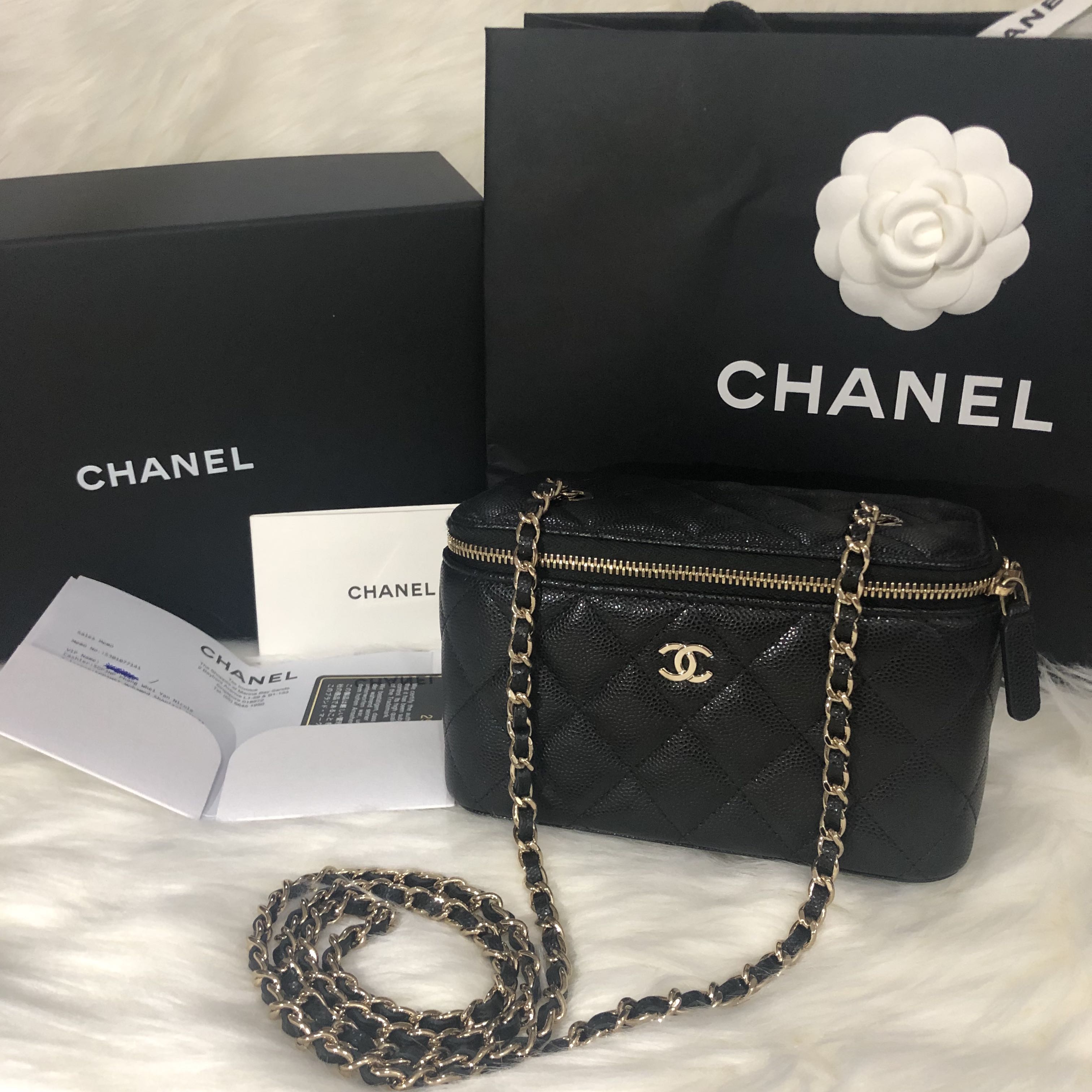 Chanel Small Vanity With Classic Chain AP1341 Bag Organizer  Small  Leather