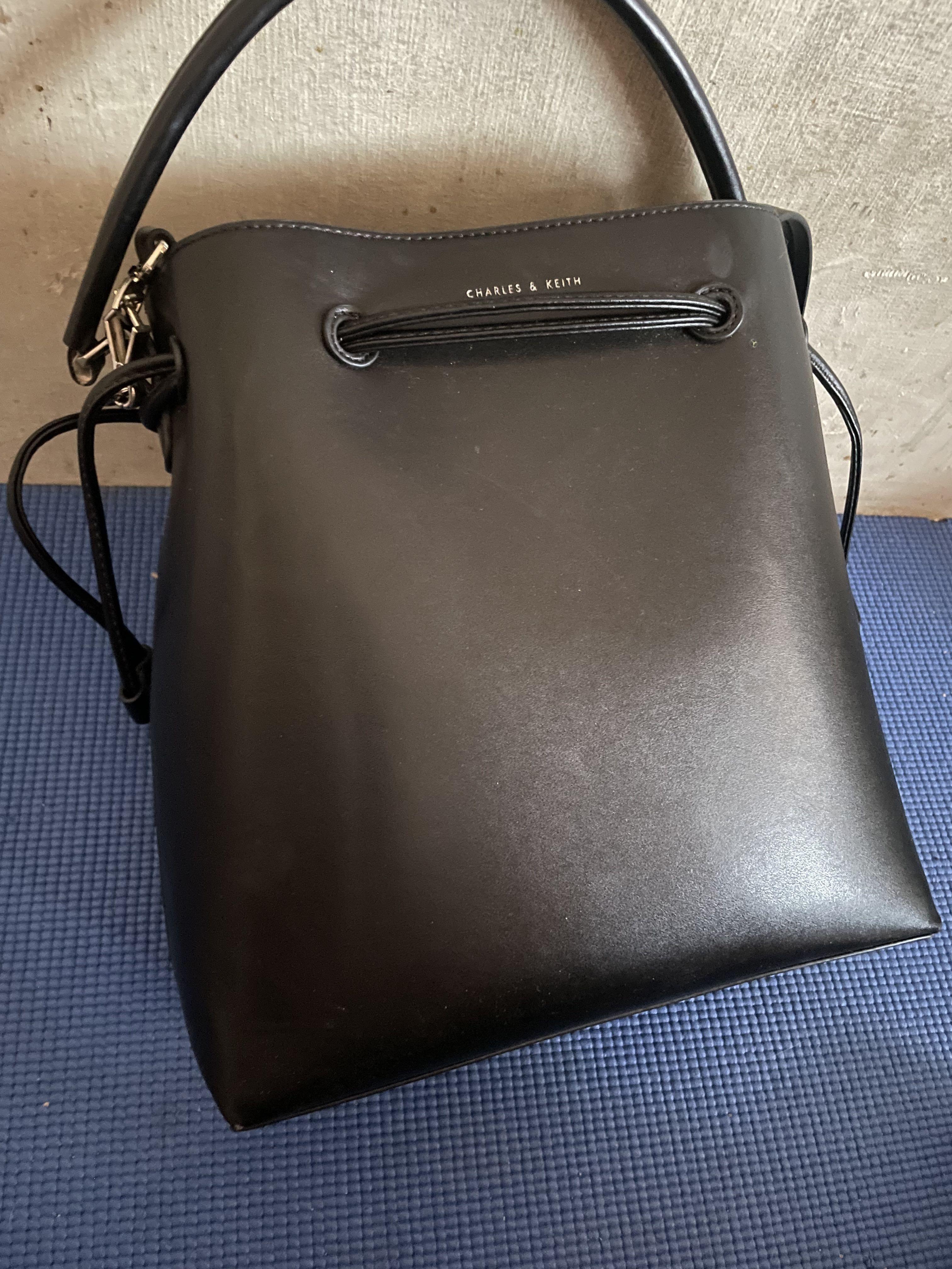 Charles & Keith bucket black bag, Women's Fashion, Bags & Wallets ...