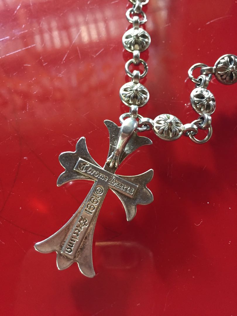 Chrome Heart Cross Series 18K Yellow Gold Full Diamond Crucifix Pendant  Necklace