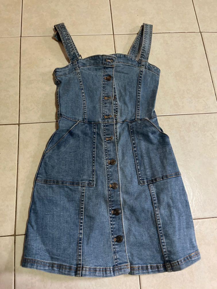 long denim pinafore