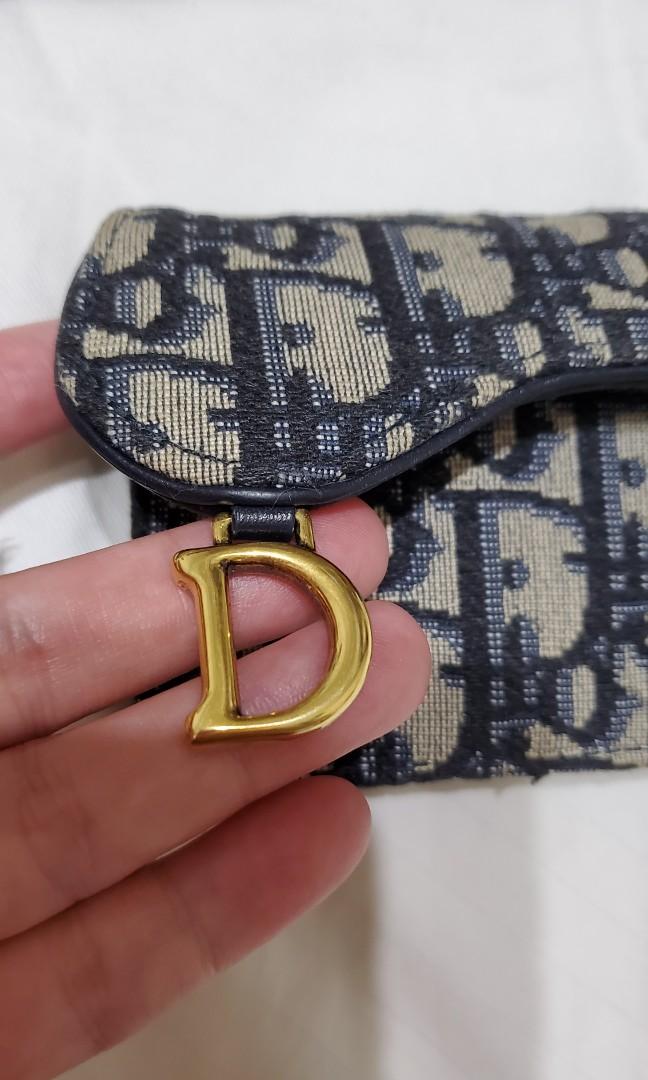 Authentic DIOR Saddle Flap Card Holder (Blue Dior Oblique Jacquard)