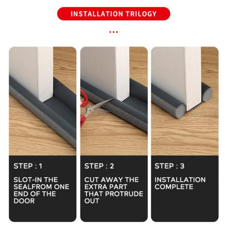 Door Seal Foam for Bottom Door Gap, Acoustic Soundproof, Windproof