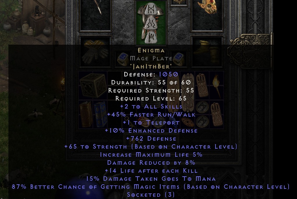 Enigma d2r Superior Mage Plate, Video Gaming, Gaming Accessories, In