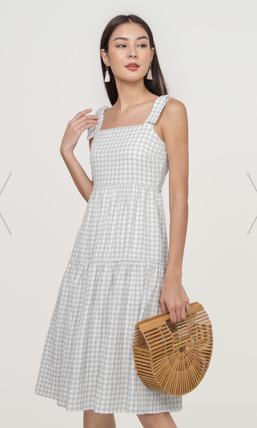 Gingham tiered dress online