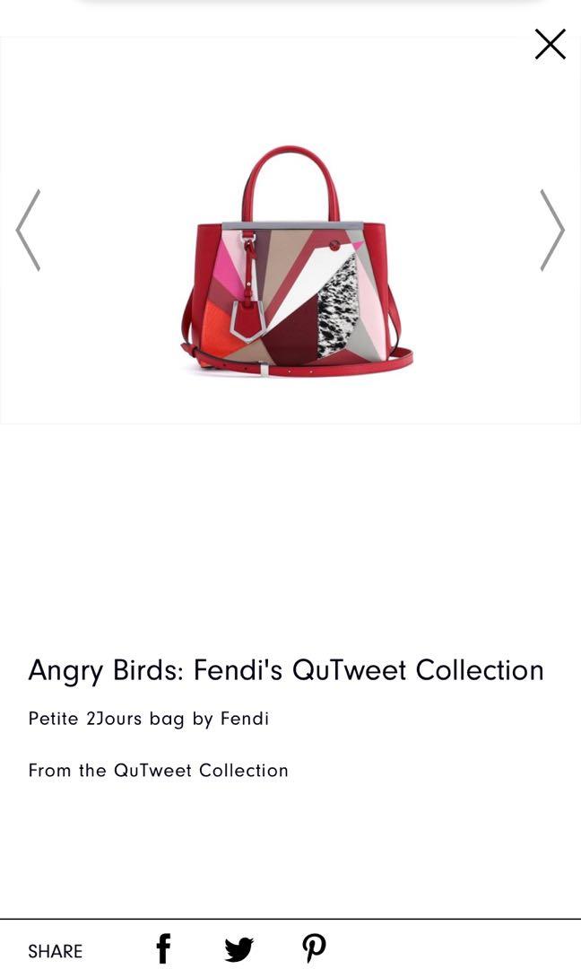 RUSH FENDI 2 JOURS ANGRY BIRD EDITION Luxury Bags Wallets on