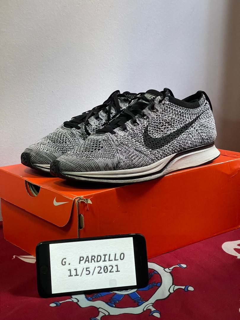 flyknit racer oreo on feet